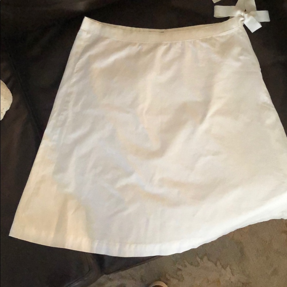 J Crew White A lined Skirt